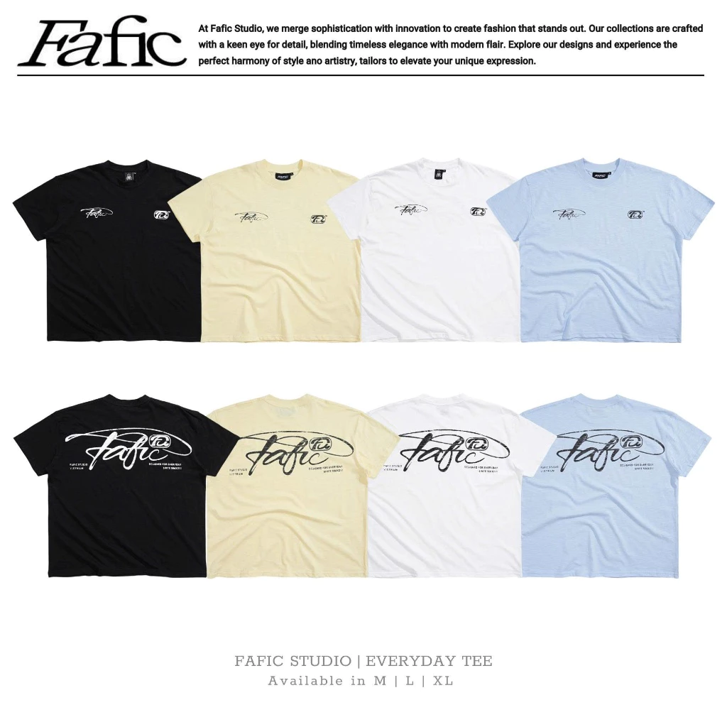 Áo thun cổ tròn tay ngắn FAFIC EVERYDAY TEE cho nam nữ vải MỎNG XƯỚC Mềm Mịn Thoáng Mát UNISEX