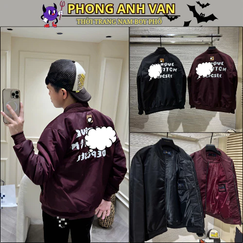 Áo Khoác Gío Nam Lw Thêu Chư Lưng Cực Nét - Áo Khoác Bomber Nam Nữ Cao Cấp
