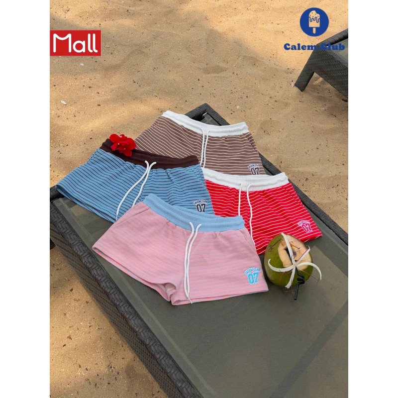 Calem.Club - Quần Short Ngắn Nữ Girly Club,chất chân cua mềm mịn,logo thêu nổi,phù hợp mùa hè form năng động mặc đi biển