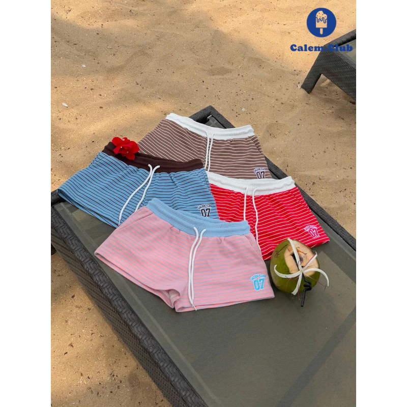 Calem.Club - Quần Short Ngắn Nữ Girly Club, chất chân cua mềm mịn, logo thêu nổi, phù hợp mùa hè form năng động