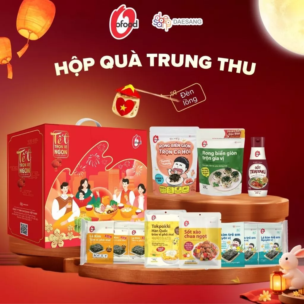 [O'FOOD] SỐ LƯỢNG CÓ HẠN - HỘP QUÀ TẾT TRUNG THU - COMBO MÓN HÀN QUỐC TẶNG NGAY ĐÈN LỒNG