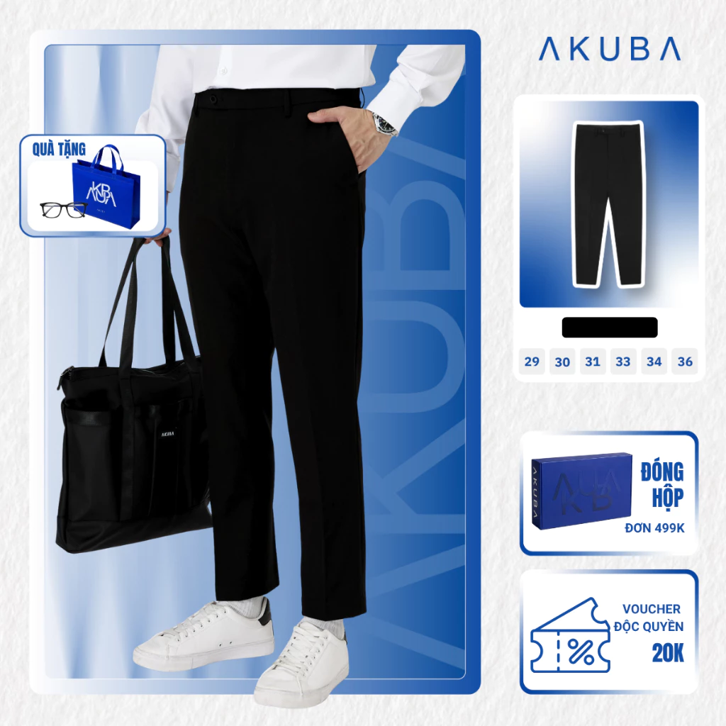 Quần Tây Nam Công Sở Hàn Quốc AKUBA Cao Cấp Slimfit Tuyết Mưa Dày Dặn Đi Học | 01K3008