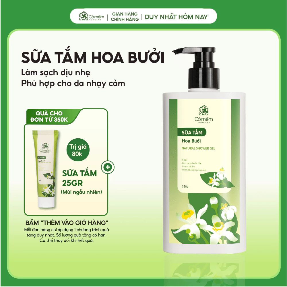 Sữa Tắm Hoa Bưởi Dưỡng Ẩm Sáng Da Cỏ Mềm 350g