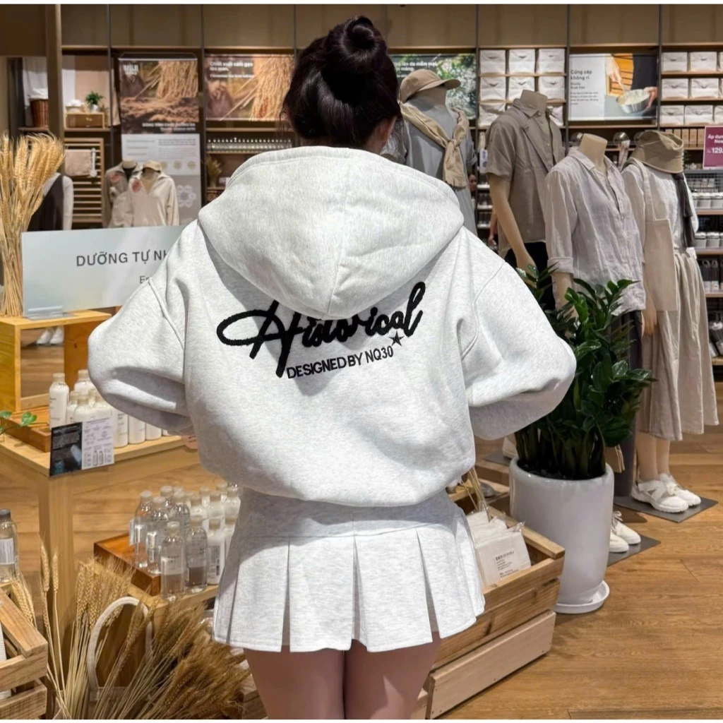 Áo Khoác Hoodie ZIP  thêu chữ HISTORICAL  vải Nỉ bông dày dặn, form boxy unisex, áo khoác hoodie nam nữ phong cách Hàn