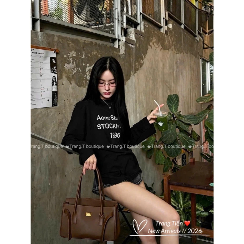 (Hàng QC) Áo Phông Giấy Dài Tay Acce 1996 Form Rộng - Dài 66cm