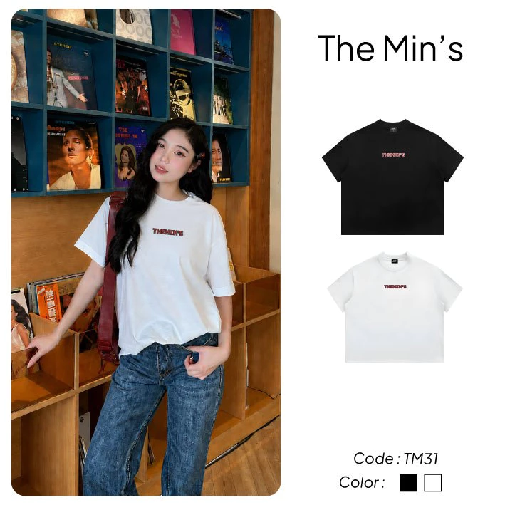 Áo Thun Local Brand The Min’s Block Logo Tee TM31 Áo Thun Unisex Form Boxy Vải Cotton 100%
