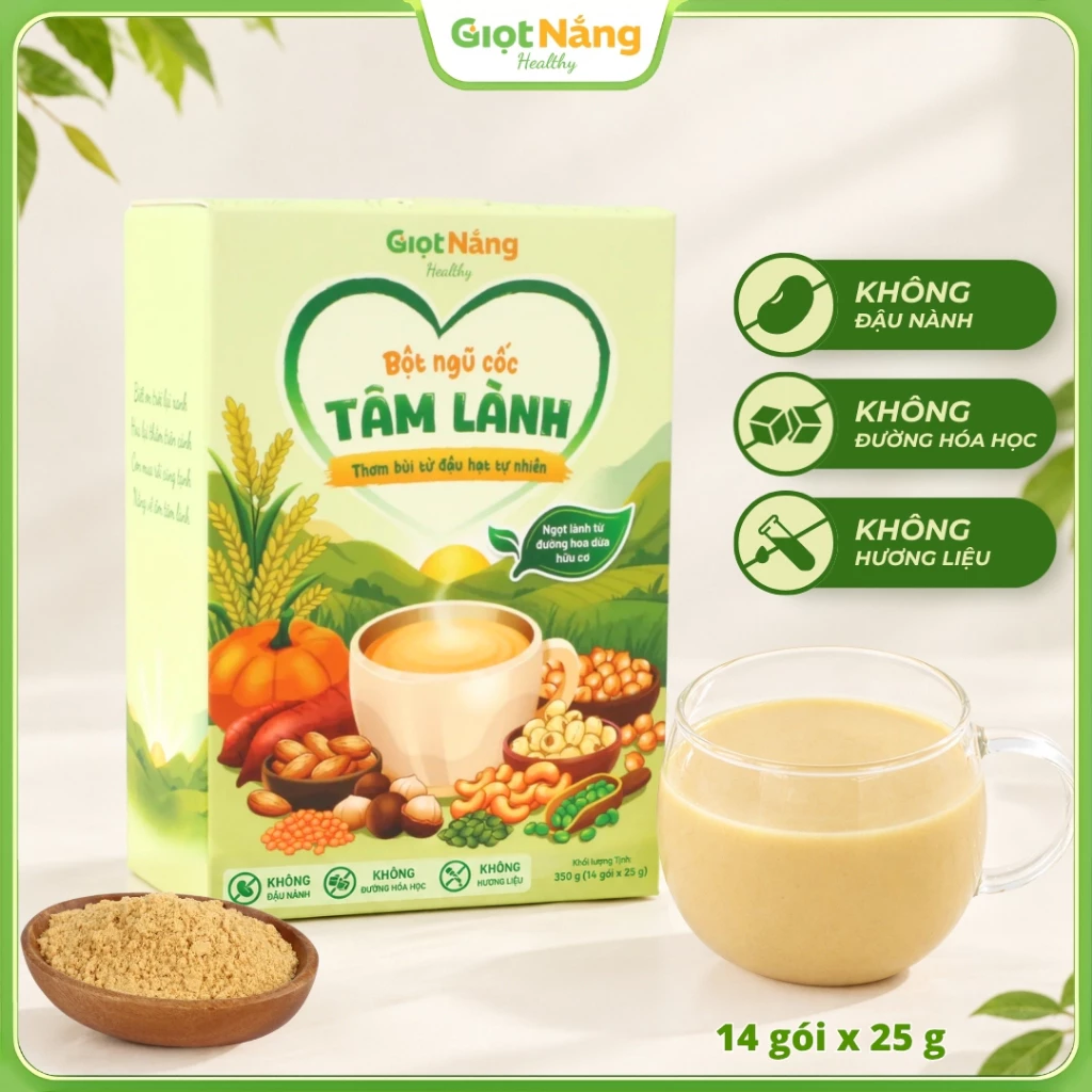 Bột Ngũ Cốc Tâm Lành Thơm Ngon Dễ Uống Với Đường Hoa Dừa Hữu Cơ Thơm Dịu Không Ngấy Từ Nông Sản Giọt Nắng Tết Trung Thu