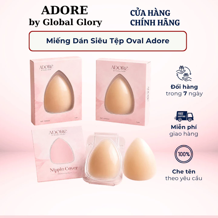 Miếng Dán Siêu Tệp OVAL Adore Thiết Kế Mới Nâng Cấp - Mềm Mại Siêu Mỏng, Ôm Sát, Chống Rơi, Tái Sử Dụng Nhiều Lần
