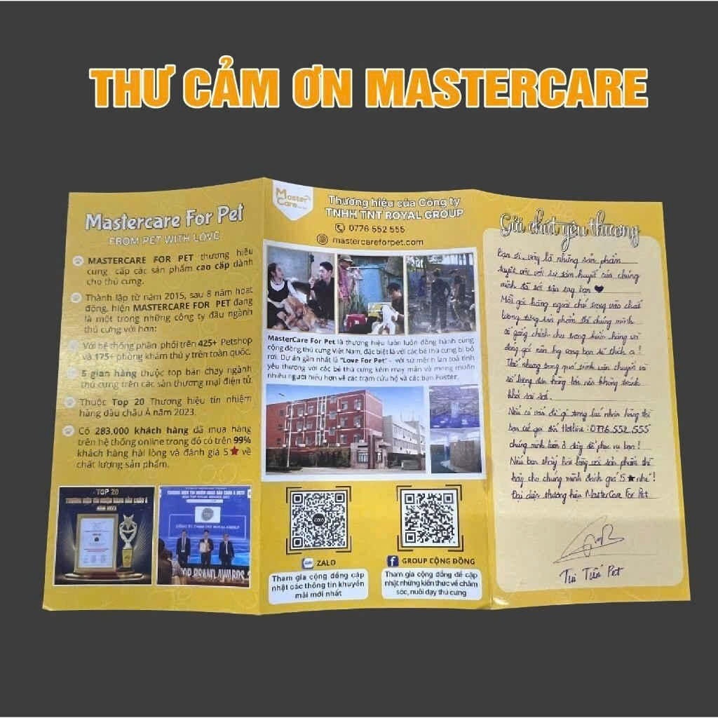 Thư Cảm Ơn đến Quý Khách Hàng Thể Hiện Sự Cảm ơn Trân Trọng của MasterCare