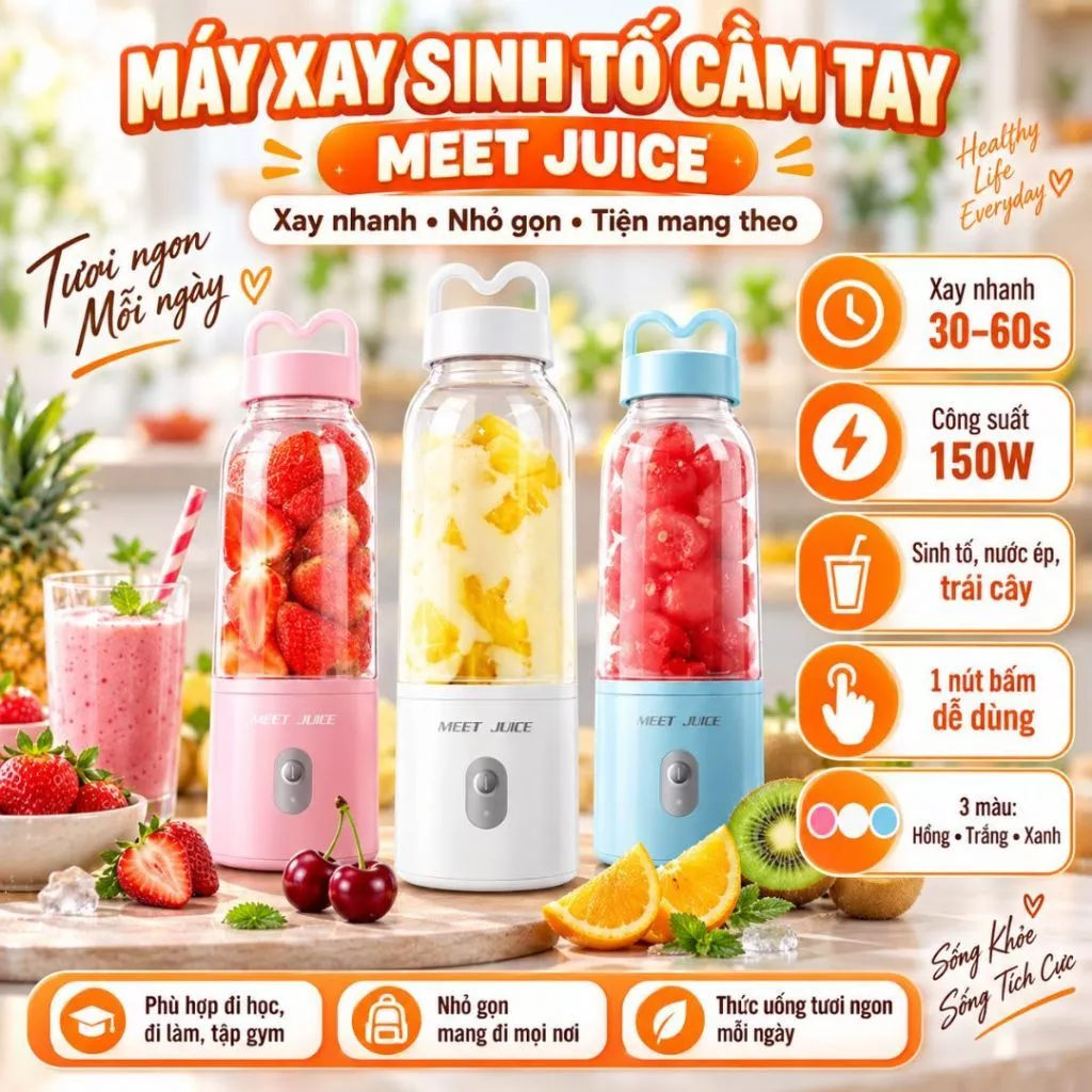 Máy xay sinh tố - Máy Say mini - máy xay sinh tố tiện lợi 500ml ( VINALUXURY )
