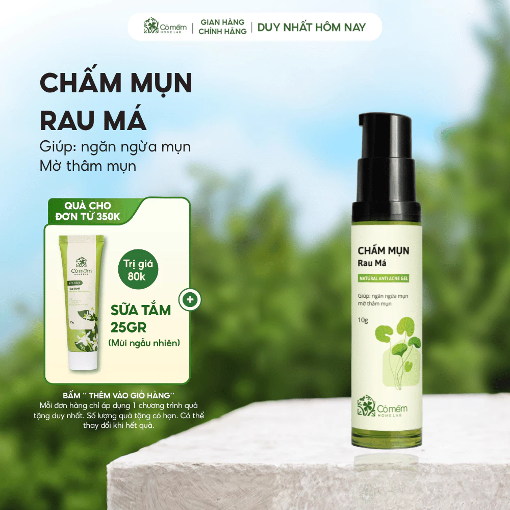 Chấm Mụn Rau Má Cải thiện Mụn Trên Da Mờ Vết Thâm Do Mụn Cỏ Mềm