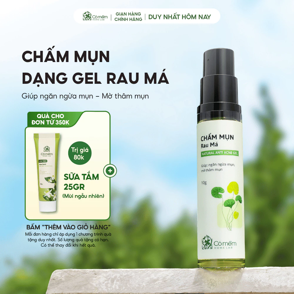 Chấm Mụn Dạng Gel Rau Má Giúp Dưỡng Da Ngăn Ngừa Và Cải Thiện Mụn, Mờ Vết Thâm Mụn Cỏ Mềm 10gr