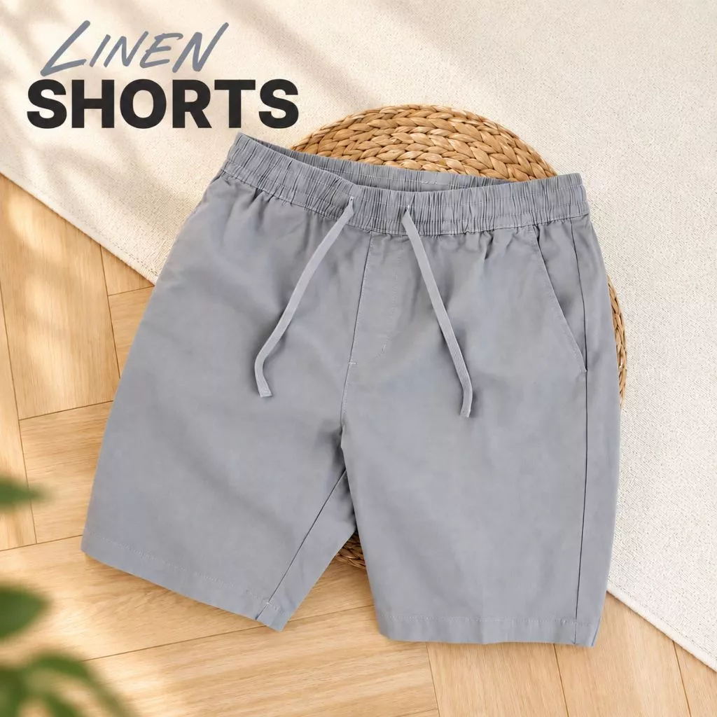Quần short đũi nam SMART LINEN SHORTS TORANO cạp chun thoáng mát, form chuẩn FSBI001
