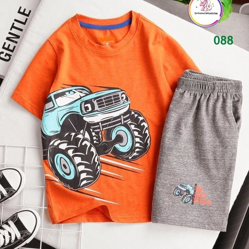 19 đến 41kg Đồ Bộ Cho Bé Trai Cotton Chính Phẩm In Hoạt Hình Hot Trend Mềm Mịn Mát  Set Quần Áo Trẻ Em 1-12 Tuổi T308