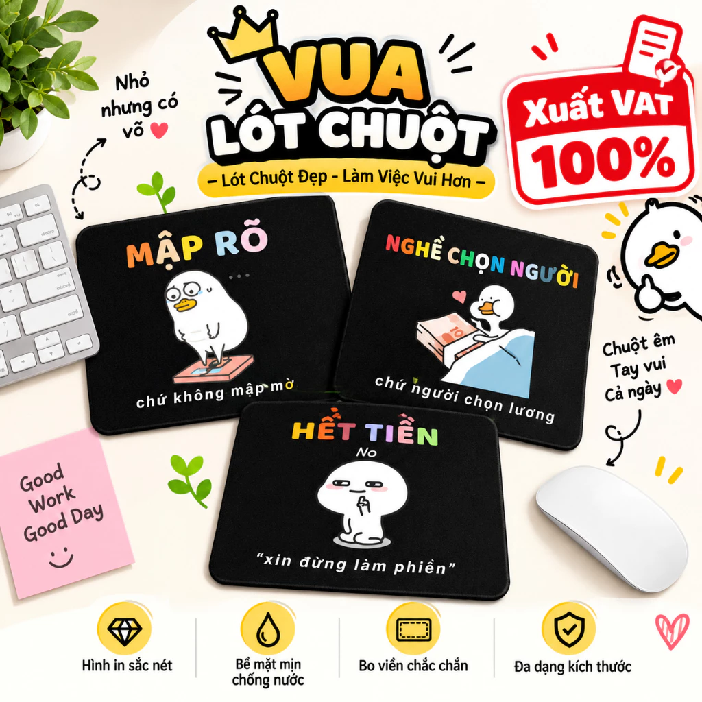 Lót Chuột Meme Hài Hước Vua Lót Chuột Pad Chuột Dễ Thương Làm Việc Học Tập Văn Phòng