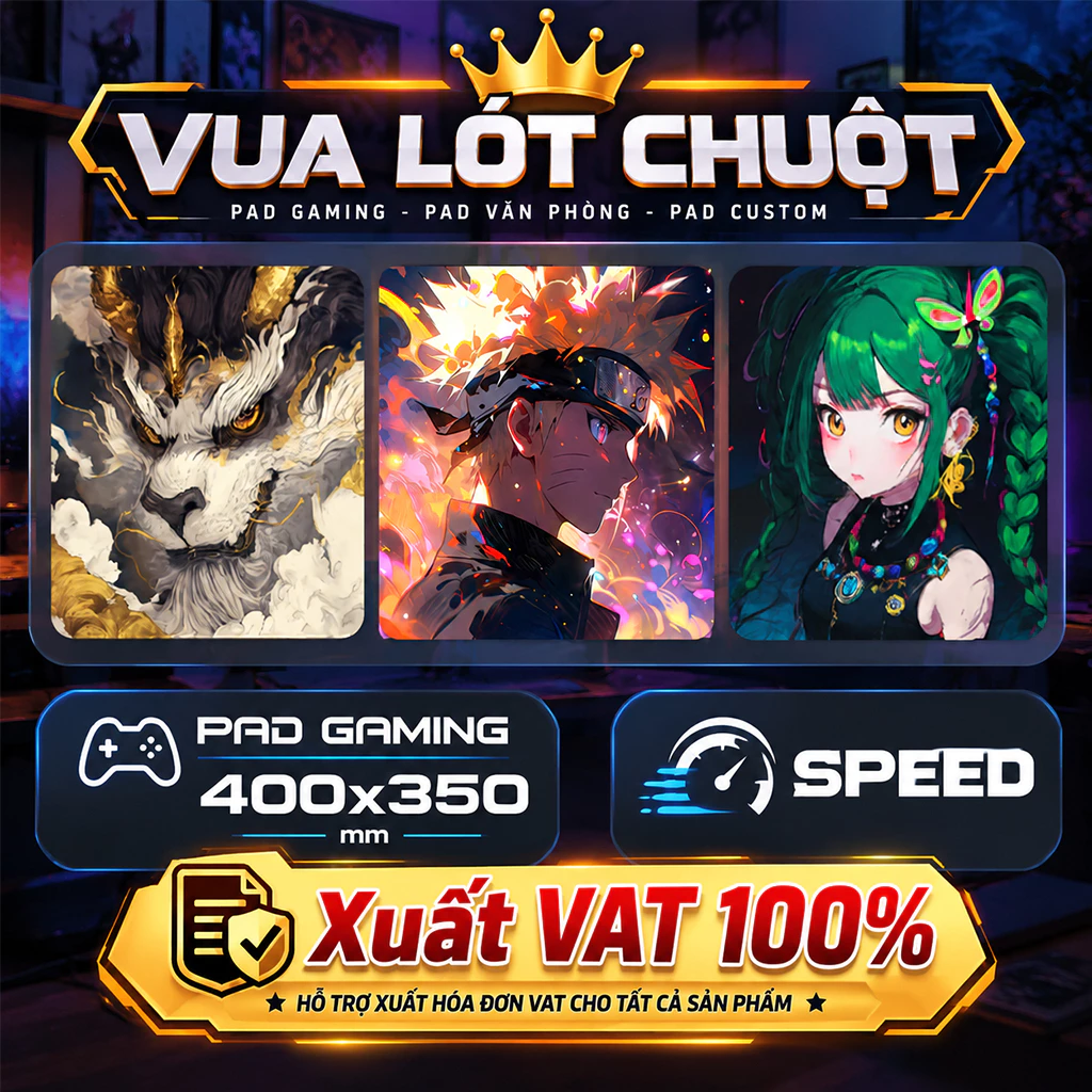 Lót chuột, pad chuột chuyên game FPS 40x35 cm dày 3mm di chuột êm, bề mặt speed tối ưu cho game thủ