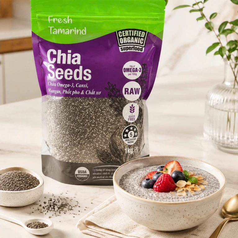 [1KG] Chia Đen Túi Tím - Đóng Gói Kín Tiện Lợi Dễ Dùng