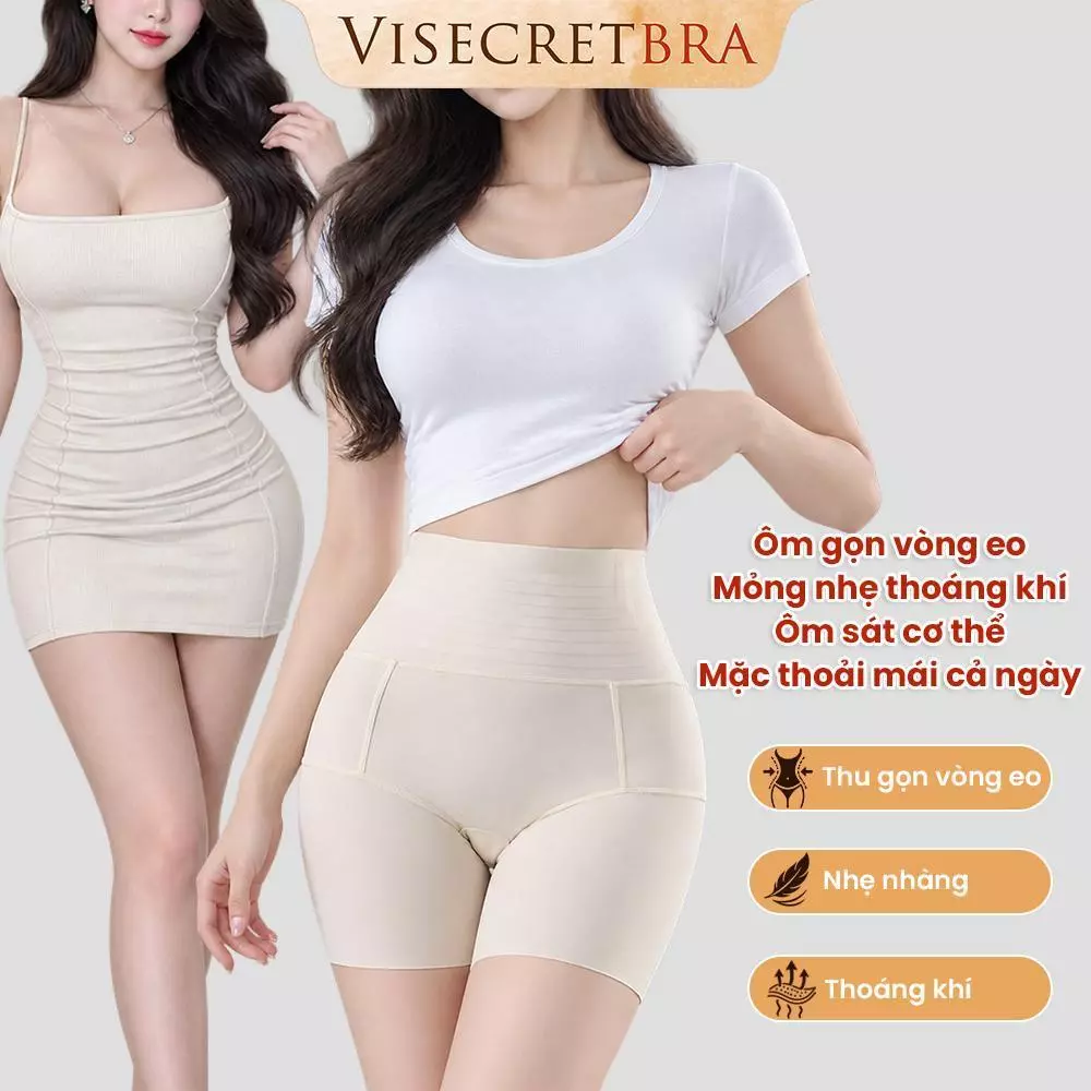 Quần Gen Nịt Bụng Định Hình Vòng 2 Thun Su Mát Hạn Chế Mỡ Bụng Mỏng Nhẹ Thanh Chống Cuộn -- VN240369