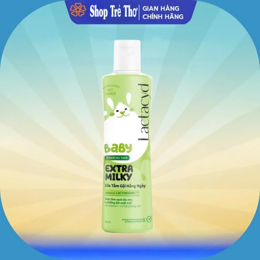 Sữa Tắm Gội Trẻ Em Lactacyd Baby Extra Milky Lành Tính Dịu Nhẹ Cho Trẻ Từ Sơ Sinh Chai 250ml Giao cả mẫu mới và mẫu cũ