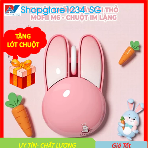 Chuột Không Dây MOFII M6 tai thỏ, kết nối USB 2.4G và Bluetooth- Hàng Chính Hãng- Full Box