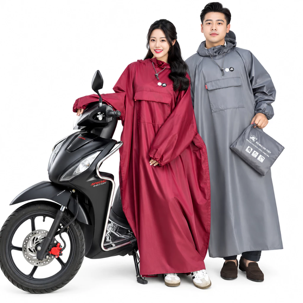 Áo mưa ích kỷ siêu to khổng lồ Sơn Thủy : Chất liệu vải dù vân tổ ong chống thấm tuyệt đối bền bỉ 3,4 năm