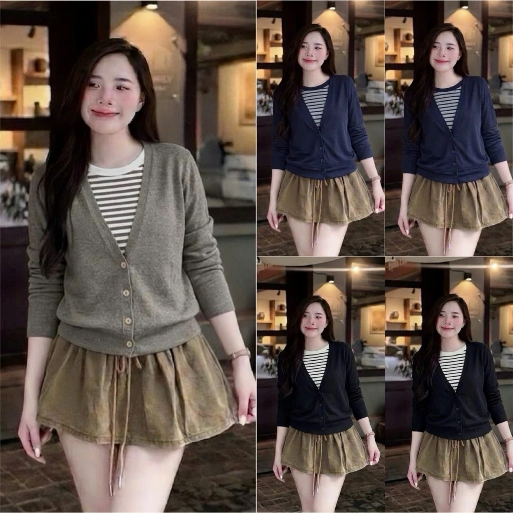 HT81.Áo tăm thỏ phối kẻ. Áo thun tay dài phối kẻ chất thun mềm mát size 40-70kg