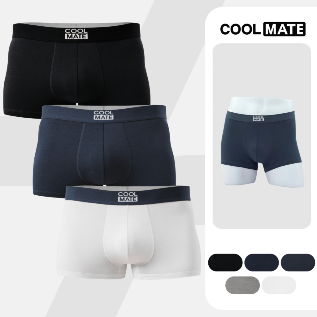 Combo 3 quần lót nam dáng Trunk Bamboo mềm mại, kháng khuẩn, thấm hút tốt…