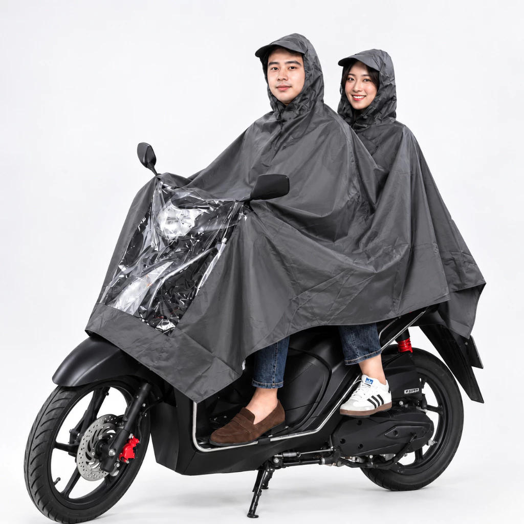 Áo Mưa 2 Đầu Cỡ Đại Siêu To Sơn Thủy Che Kín 2-4 Người Vải Dù Tổ Ong Chống Thấm Cao Cấp Bền Đẹp Nhiều Năm