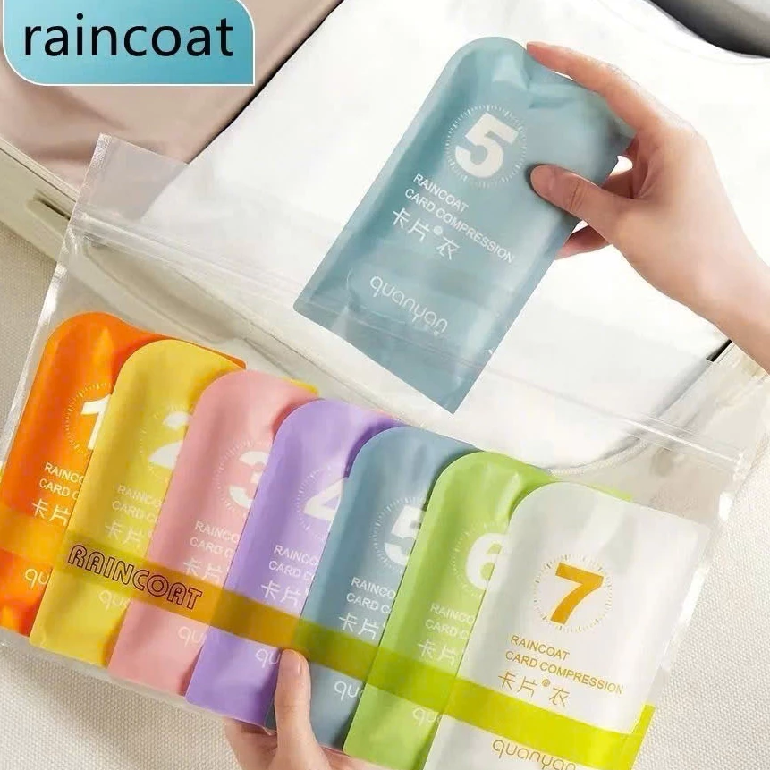 Set 7 Áo Mưa Giấy Dùng 1 Lần,Áo Mưa 1 Người Tiện Lợi,Mũ dây rút,Bỏ Túi Mini, Chống Thấm Cho Ngoài Trời,Du Lịch,Công việc