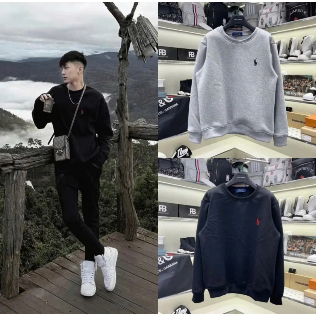 Áo Nỉ Thu Đông Sweater Logo Ngựa In Hình Cực Nét Chất Nỉ Bông Dày Dặn Cho Ae Boy Phố Cực Hottrend 2026
