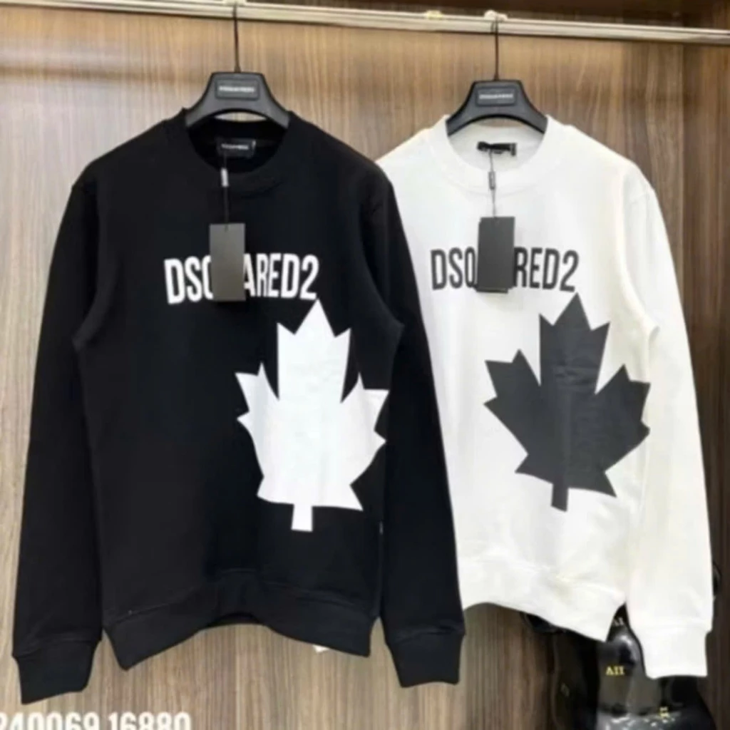 Áo Nỉ Thu Đông Sweater Dsq2 Lá In Hình Cực Nét Chất Nỉ Bông Dày Dặn Cho Ae Boy Phố Cực Hottrend 2026
