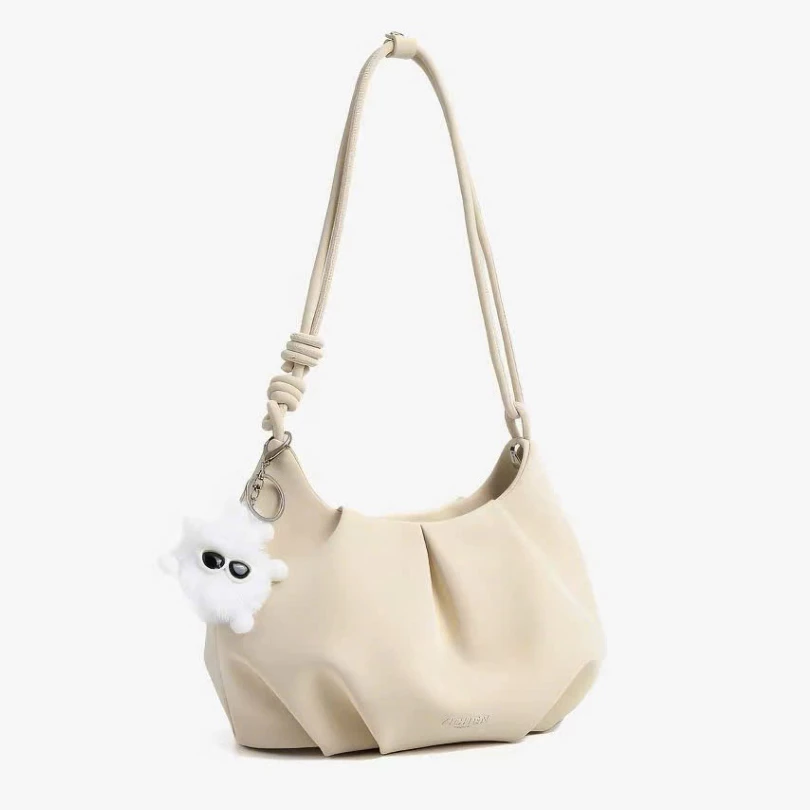 Túi dúm đeo vai đeo chéo da mềm kèm charm xinh 994