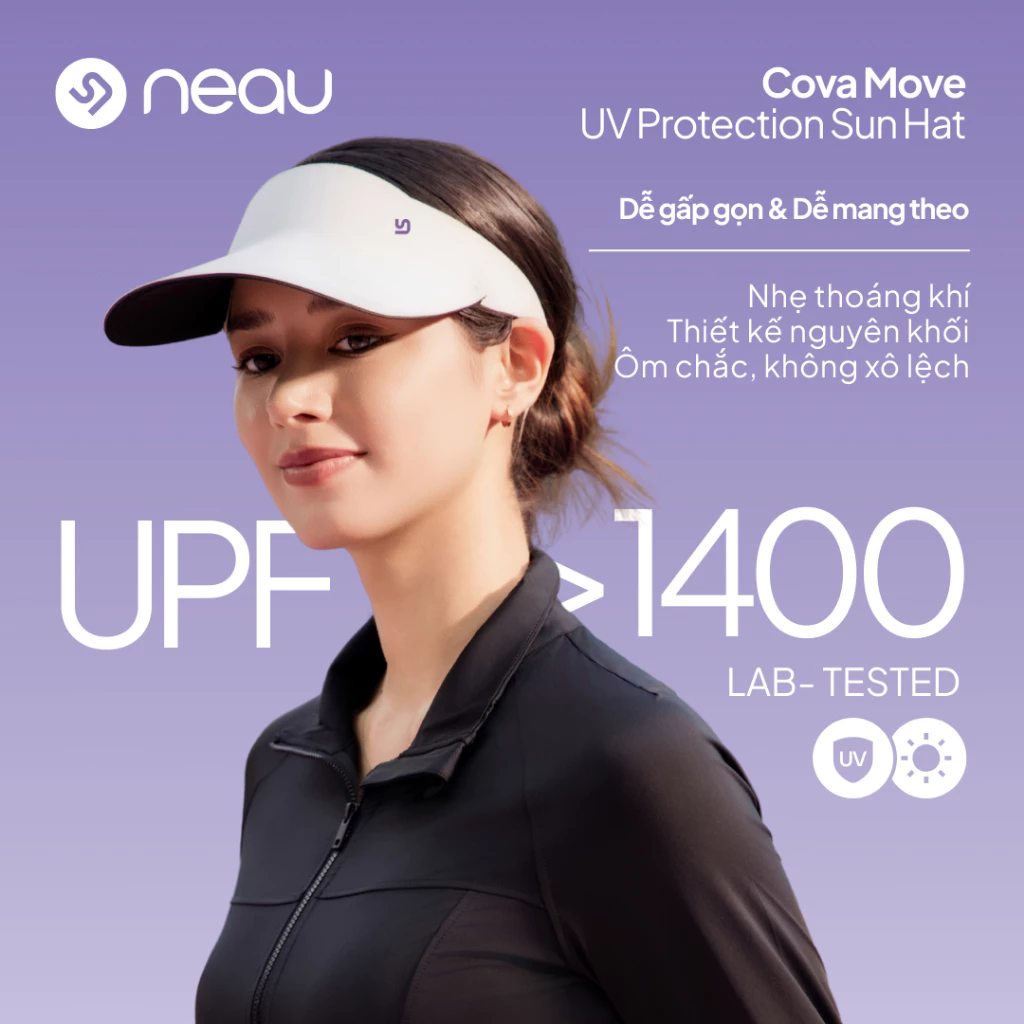 NEAU Cova Move Mũ Nón Chống Nắng Tia UV 99.9% Vành Rộng Thể Thao Chơi Golf Pickleball SH501