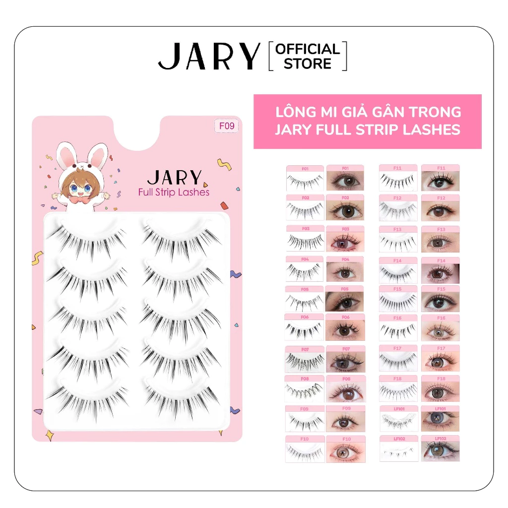 Lông Mi Giả Gân Trong Jary Full Strip Lashes