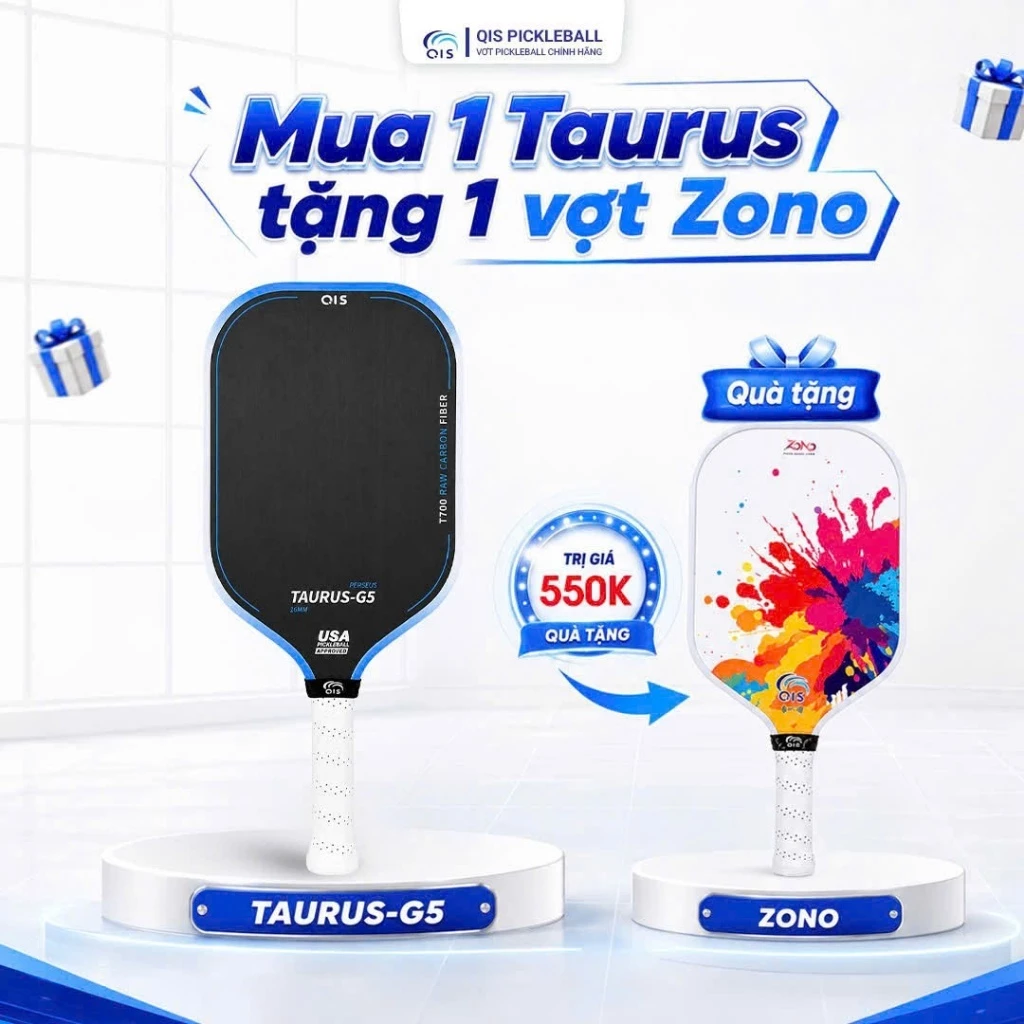 [ Tặng Vợt 550K Cho Đơn 2tr] Vợt Pickleball QIS Gen 5 Full Foam, Mặt Nhám kiểm Soát Tốt , ĐẦm Tay