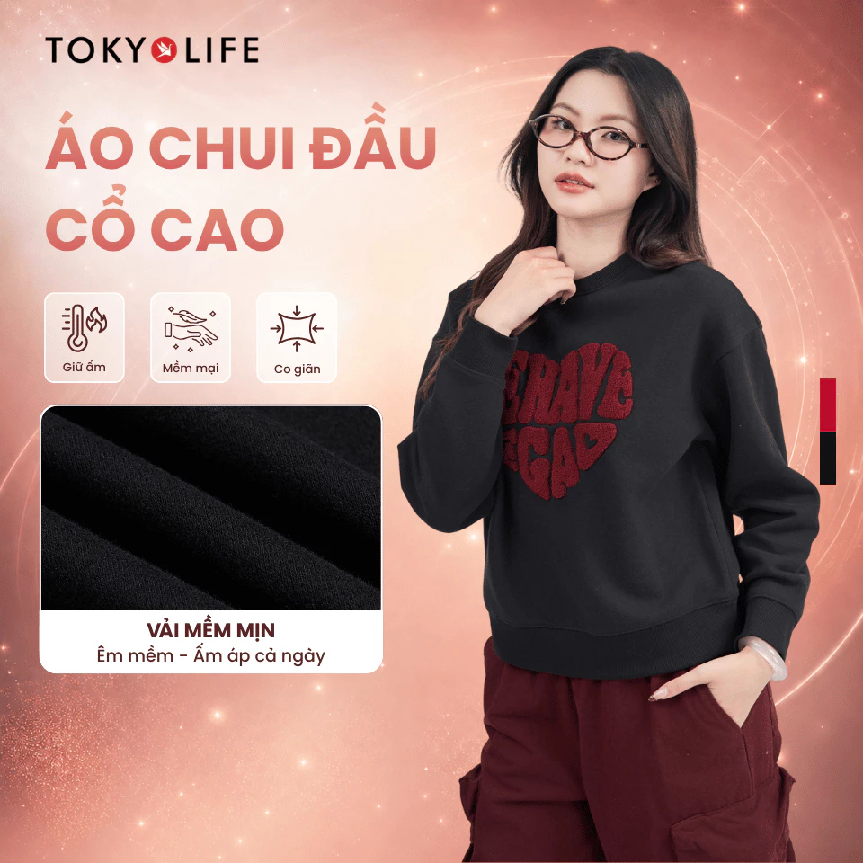 Áo chui đầu nữ thêu trang trí TOKYOLIFE tiện lợi, thời trang, dễ mặc hằng ngày 40004901
