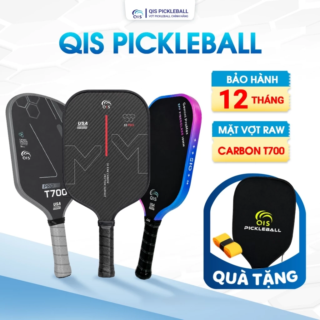 Vợt Pickleball T700 Pro S3 Pro QIS - Vợt Pickleball Cho Người Mới Chơi Đến Chuyên Nghiệp