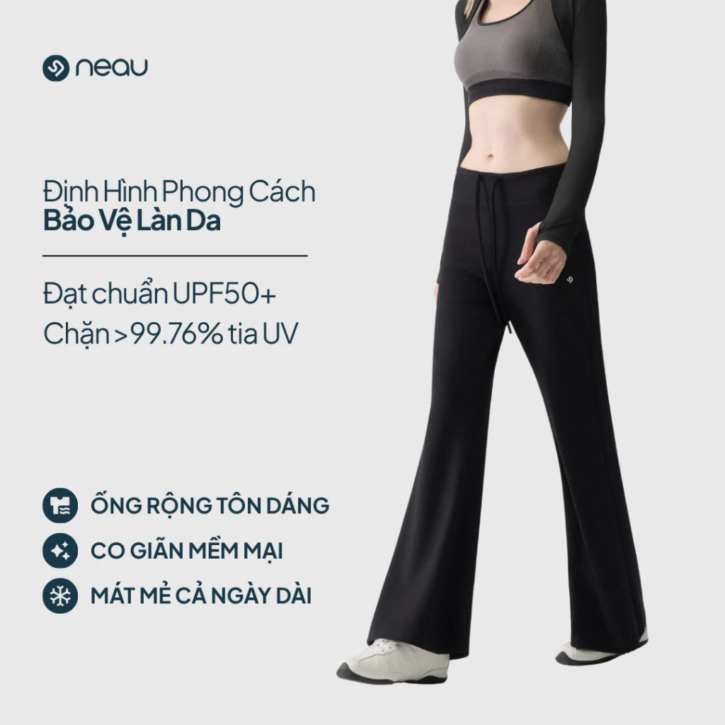 NEAU NuNu Quần Ống Loe Nữ Mát Lạnh Lưng Cao Tạc Dáng Chân Dài Nâng Mông Chống UV Công Nghệ NEXUV™  NU101