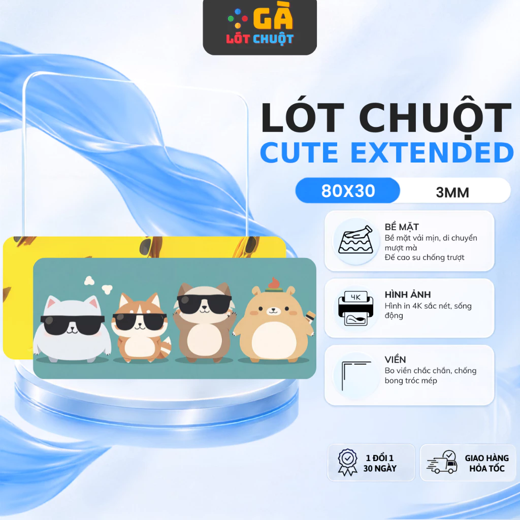 Lót chuột dễ thương hình ảnh nét vải mịn kích thước 8030cm dày 3mm đa dạng họa tiết Galotchuot