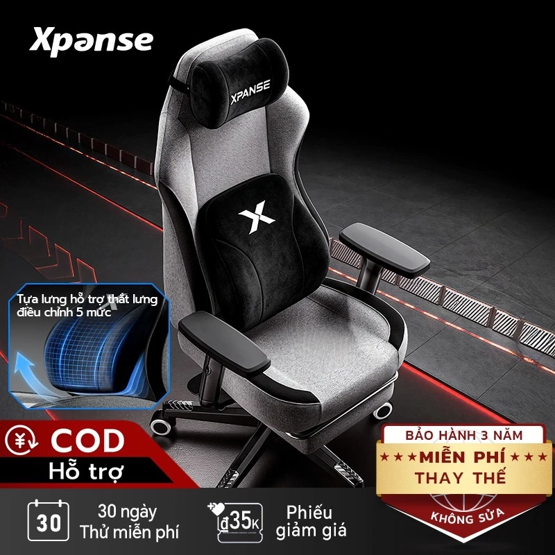 Ghế gaming Xpanse X9 Hệ thống tựa thắt lưng đẩy tới trước, điều chỉnh 5 mức độ, đệm ngồi mở rộng | ghế công thái học