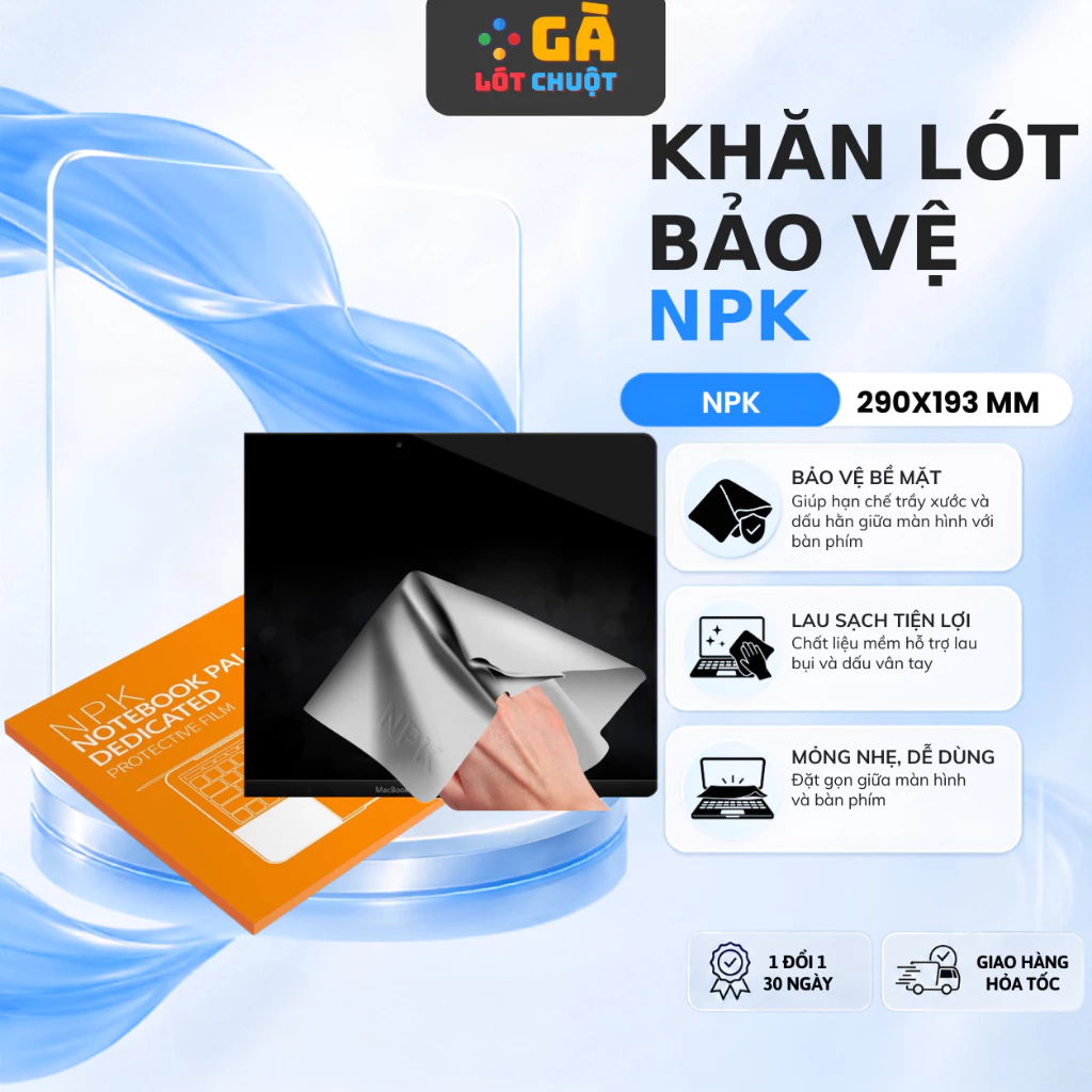 Miếng Lót Bảo Vệ Bàn Phím MacBook NPK Kích Thước 290x193mm Bảo Hành 30 Ngày Chống Bám Bụi