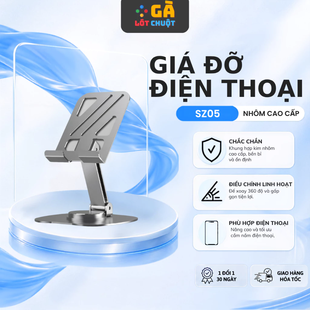 Giá đỡ điện thoại AT-1 hợp kim loại gấp gọn tiện dùng phù hợp cho ip,samsung - GLC