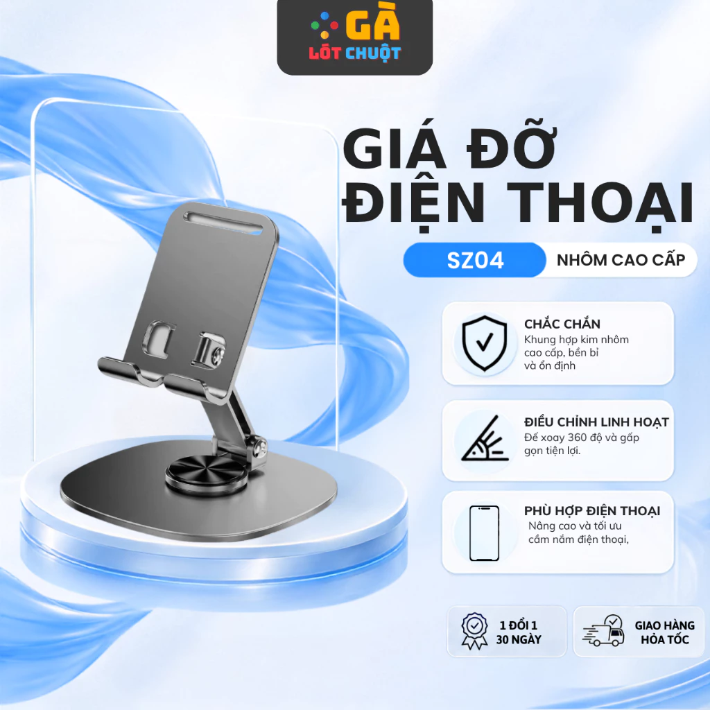 Giá đỡ điện thoại kim loại, Giá đỡ xoay 360 độ đa dạng mẫu mã phù hợp cho Máy tính bảng,Macbook