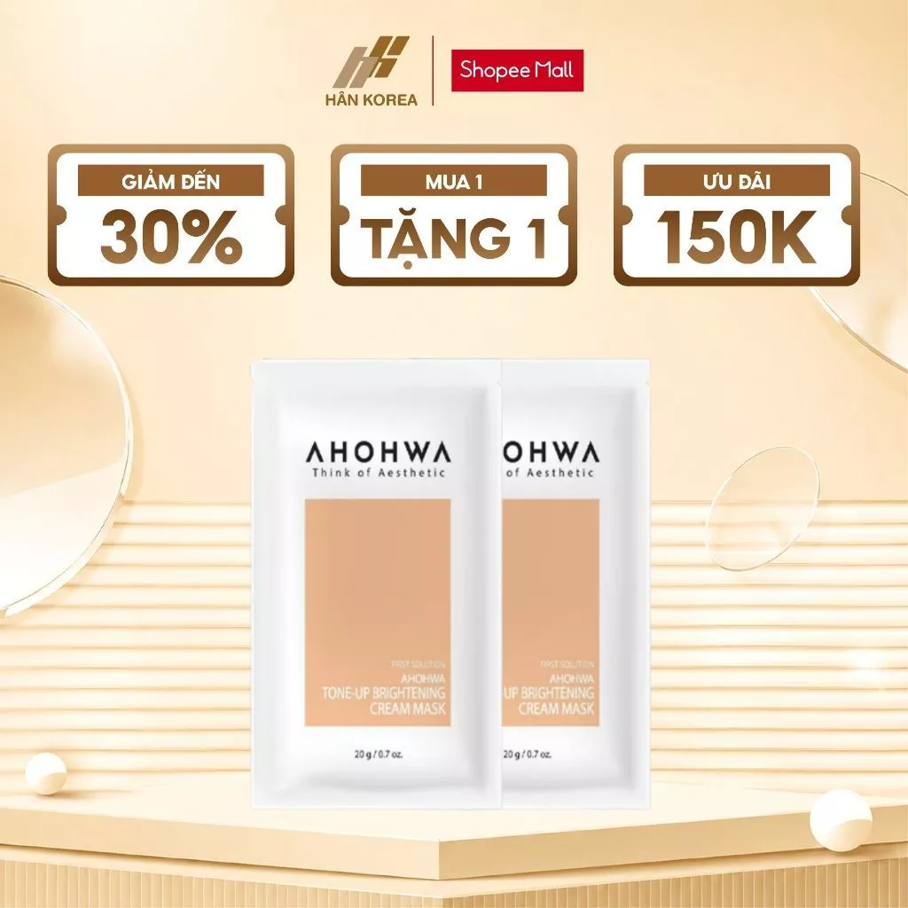 [Hàng Tặng Không Bán] Combo 2 Gói Mặt Nạ Ủ Trắng Ahohwa Dưỡng Sáng Da, Nâng Tone, Cấp Ẩm Mịn Màng - C632