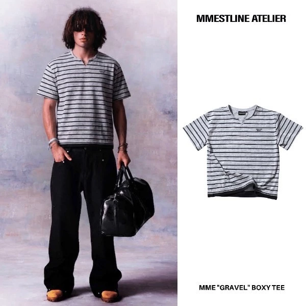 ÁO THUN Mmestline " GRAVEL " FORM REGULAR COTTON SLUB LOGO THÊU