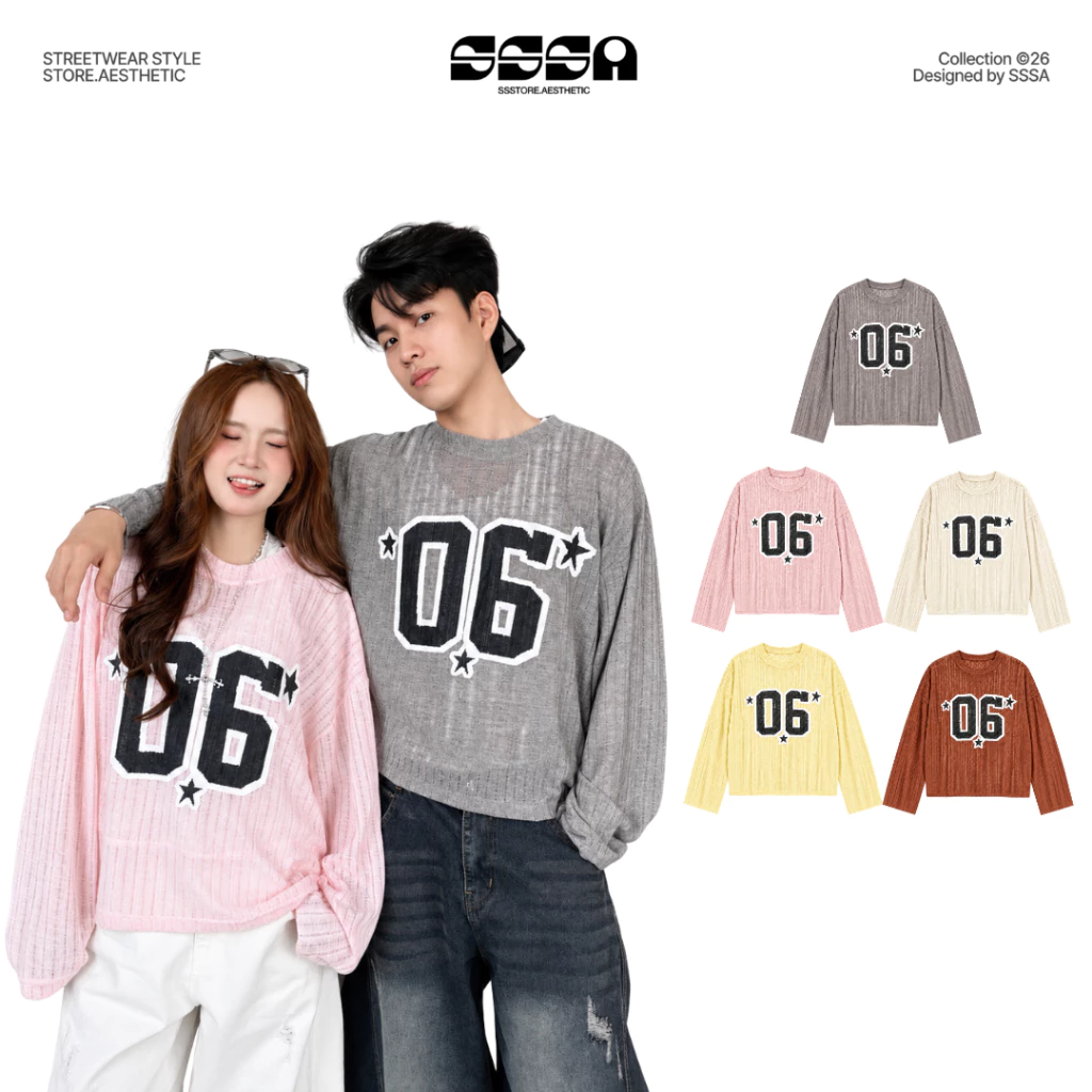 Áo Thun Tay Dài 06 Cotton Rách Long Sleeve Unisex Boxy Nhiều Màu | SSSTORE.Aesthetic