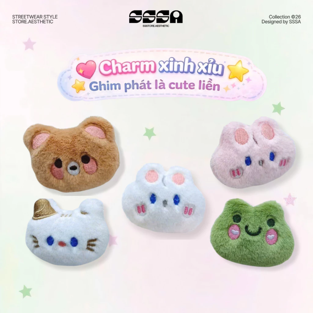 [GIFT] Phụ Kiện Thời Trang Charm Cài Yếm Cute Dễ Thương SSSTORE.Aesthetic