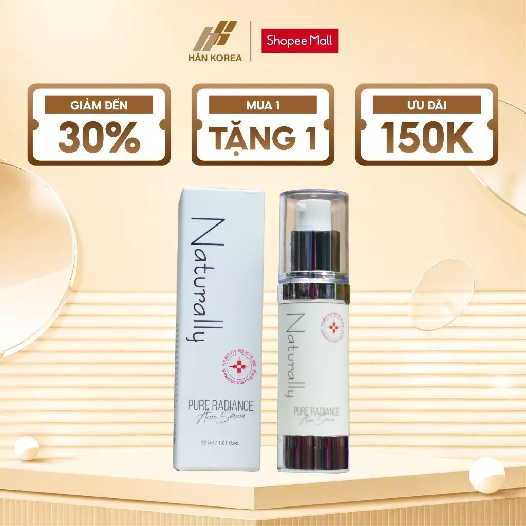 Serum phục hồi và làm sáng da Naturally 30ml, Tinh chất mờ thâm, kiềm dầu, cho da dầu mụn - A32