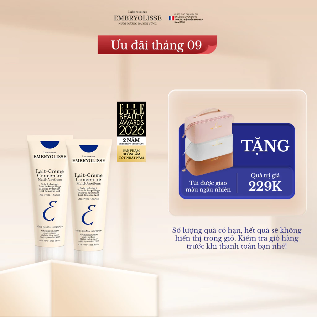 Combo 2 Kem Dưỡng Ẩm Phục Hồi Embryolisse Lait Creme Concentre 30ml