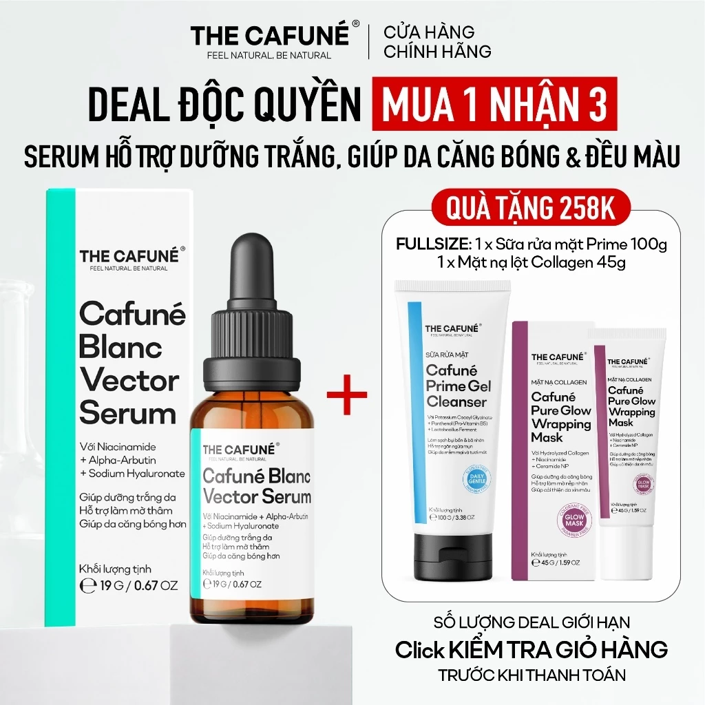 Serum Giúp Dưỡng Trắng Sáng Da, Mờ Thâm Và Đốm Nâu Cafuné Blanc Vector Serum 19ml